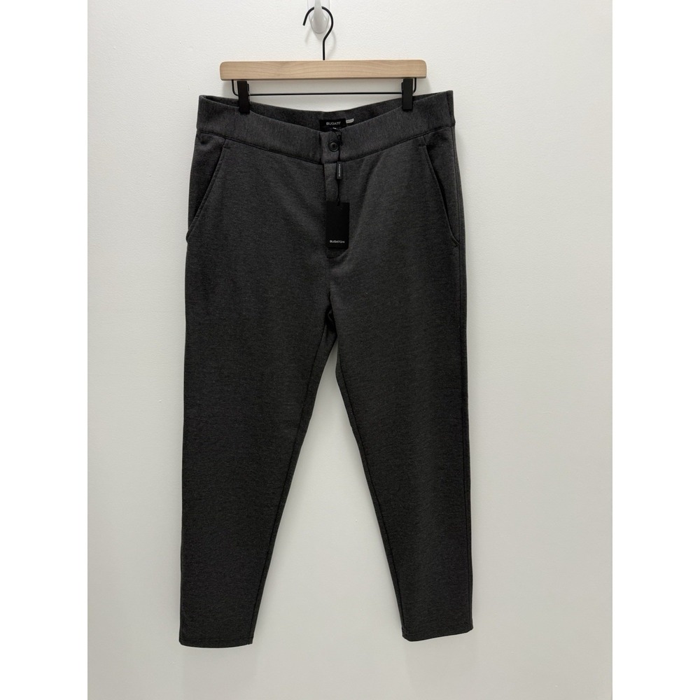 Bugatchi Gray Stretch Knit Pull-On Dress Pants Men's XXL Smart Casual NWT